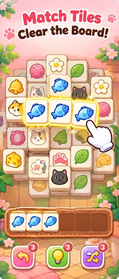 Match tiles and clear the board
